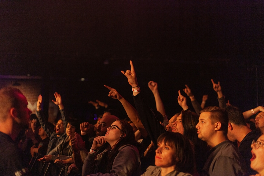 Front row at a rock show